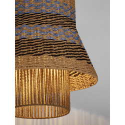 Lampa wisząca String 40 sznurek naturalny niebieski akcent