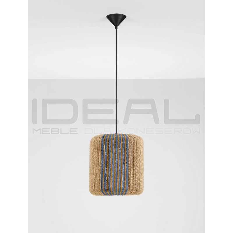 Naturalna lampa Jashua sznurek niebieskie akcenty do kuchni