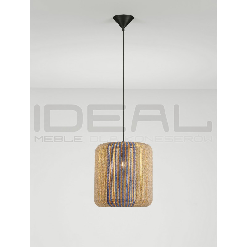 Naturalna lampa Jashua sznurek niebieskie akcenty do kuchni