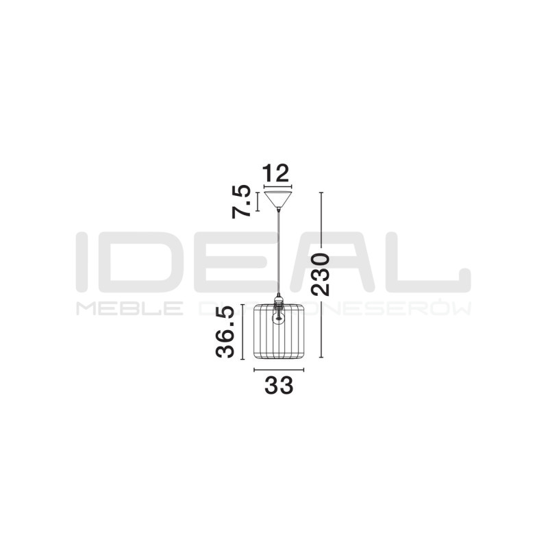 Naturalna lampa Jashua sznurek niebieskie akcenty do kuchni