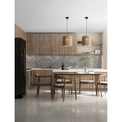 Naturalna lampa Jashua sznurek niebieskie akcenty do kuchni