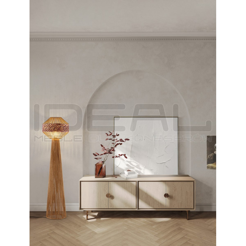 Lampa podłogowa plecionka hiacyntu i sznurka Nikita Boho