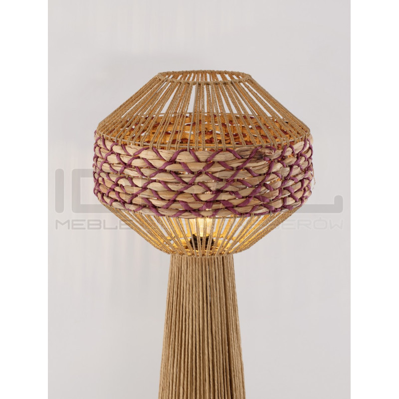 Lampa podłogowa plecionka hiacyntu i sznurka Nikita Boho