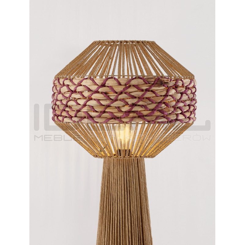 Lampa podłogowa plecionka hiacyntu i sznurka Nikita Boho