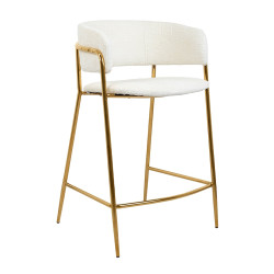 Nowoczesny Hoker glamour DELTA 65 biały złote nogi