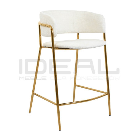 Nowoczesny Hoker glamour DELTA 65 biały złote nogi