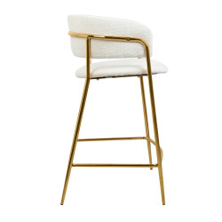 Nowoczesny Hoker glamour DELTA 65 biały złote nogi