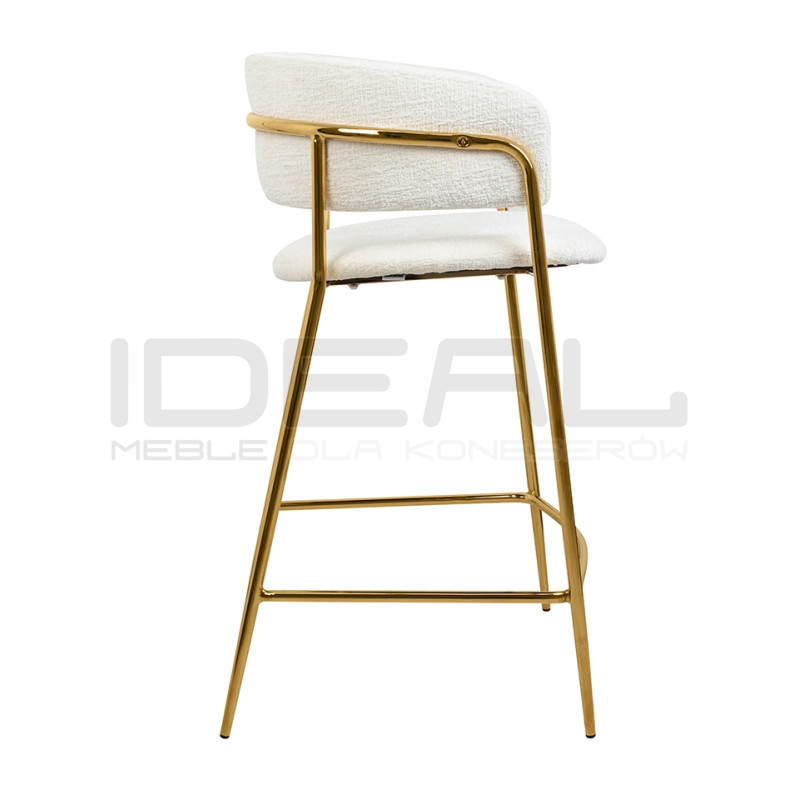 Nowoczesny Hoker glamour DELTA 65 biały złote nogi