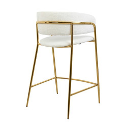 Nowoczesny Hoker glamour DELTA 65 biały złote nogi