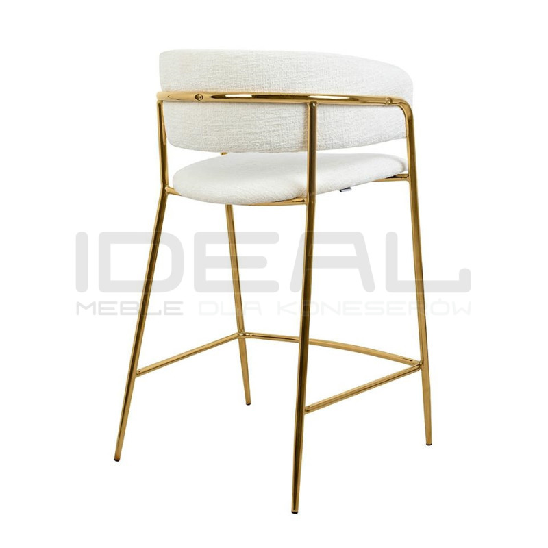 Nowoczesny Hoker glamour DELTA 65 biały złote nogi