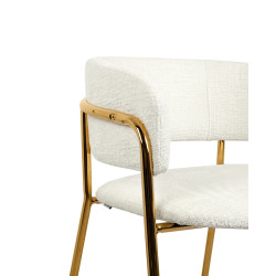 Nowoczesny Hoker glamour DELTA 65 biały złote nogi