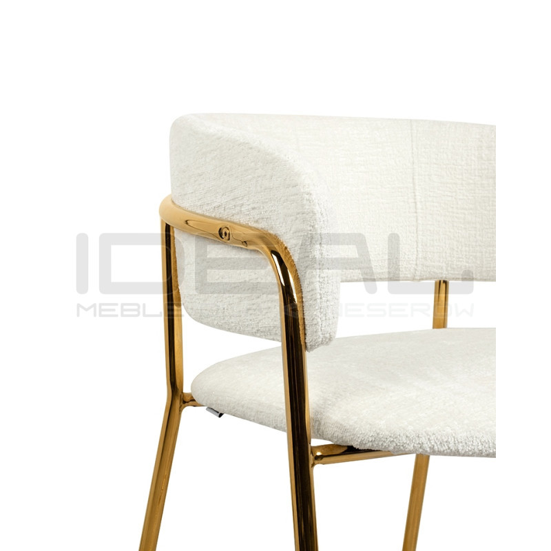 Nowoczesny Hoker glamour DELTA 65 biały złote nogi