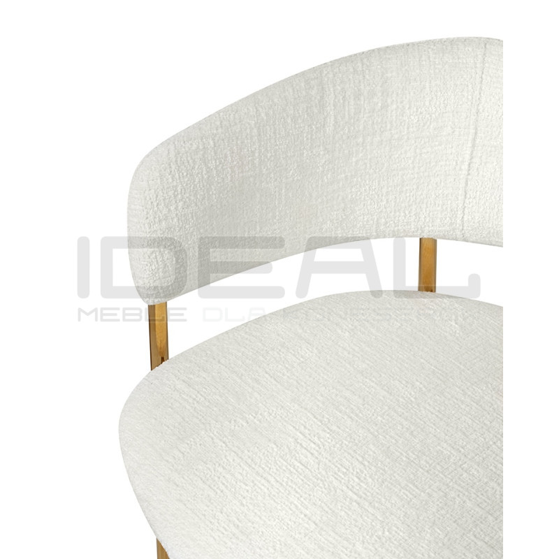 Nowoczesny Hoker glamour DELTA 65 biały złote nogi