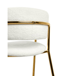 Nowoczesny Hoker glamour DELTA 65 biały złote nogi