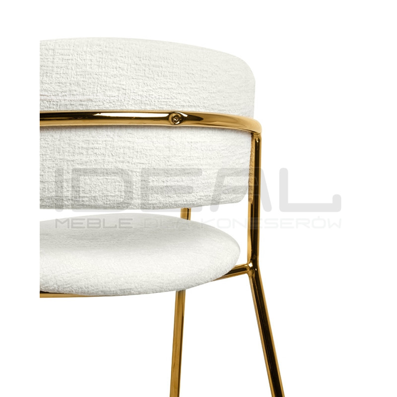 Nowoczesny Hoker glamour DELTA 65 biały złote nogi