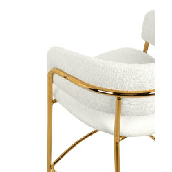 Nowoczesny Hoker glamour DELTA 65 biały złote nogi