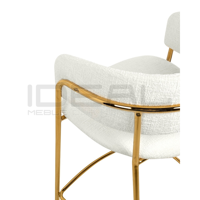 Nowoczesny Hoker glamour DELTA 65 biały złote nogi