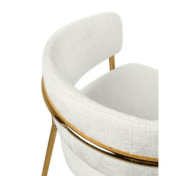 Nowoczesny Hoker glamour DELTA 65 biały złote nogi