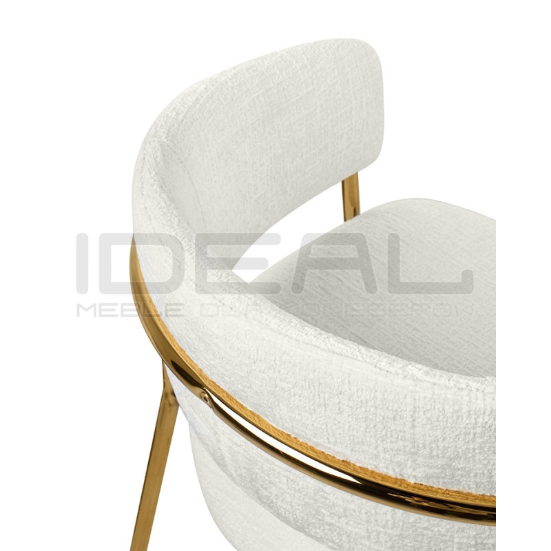 Nowoczesny Hoker glamour DELTA 65 biały złote nogi