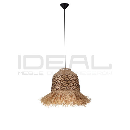 Rustykalna lampa z rafii, hiacyntu  sznurka Katia brązowa