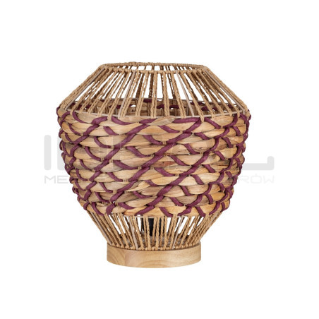 Pleciona Lampa stołowa  ze sznurka i hiacyntu Leon czerwona