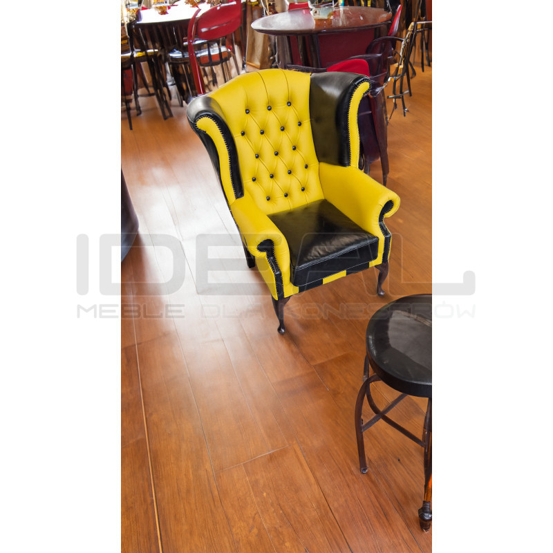 Nowoczesny Fotel Uszak Chesterfield Lord Regent Skóra