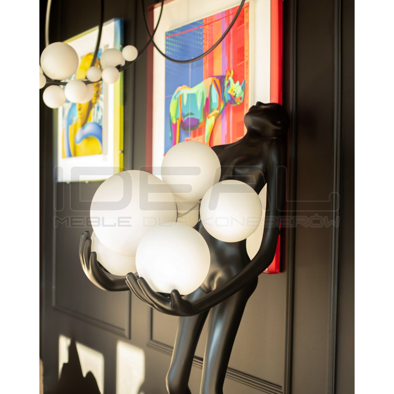 Lampa stojąca rzeźba Człowiek Human czarna | Lampa podłogowa