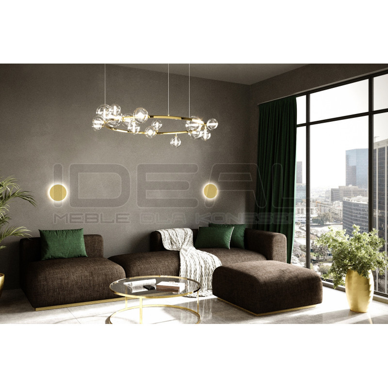 Lampa wisząca ALURE okrągła 85 złota 15 kloszy