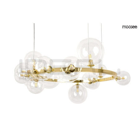 Lampa wisząca ALURE okrągła 85 złota 15 kloszy