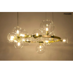 Lampa wisząca ALURE okrągła 85 złota 15 kloszy