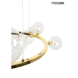 Lampa wisząca ALURE okrągła 85 złota 15 kloszy