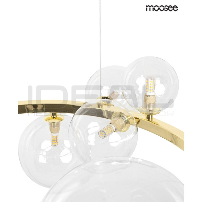 Lampa wisząca ALURE okrągła 85 złota 15 kloszy