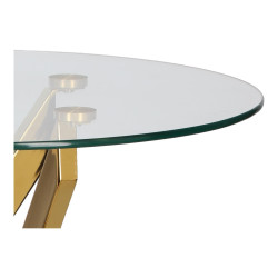 Stolik kawowy CROSS 60 szklany blat złota podstawa