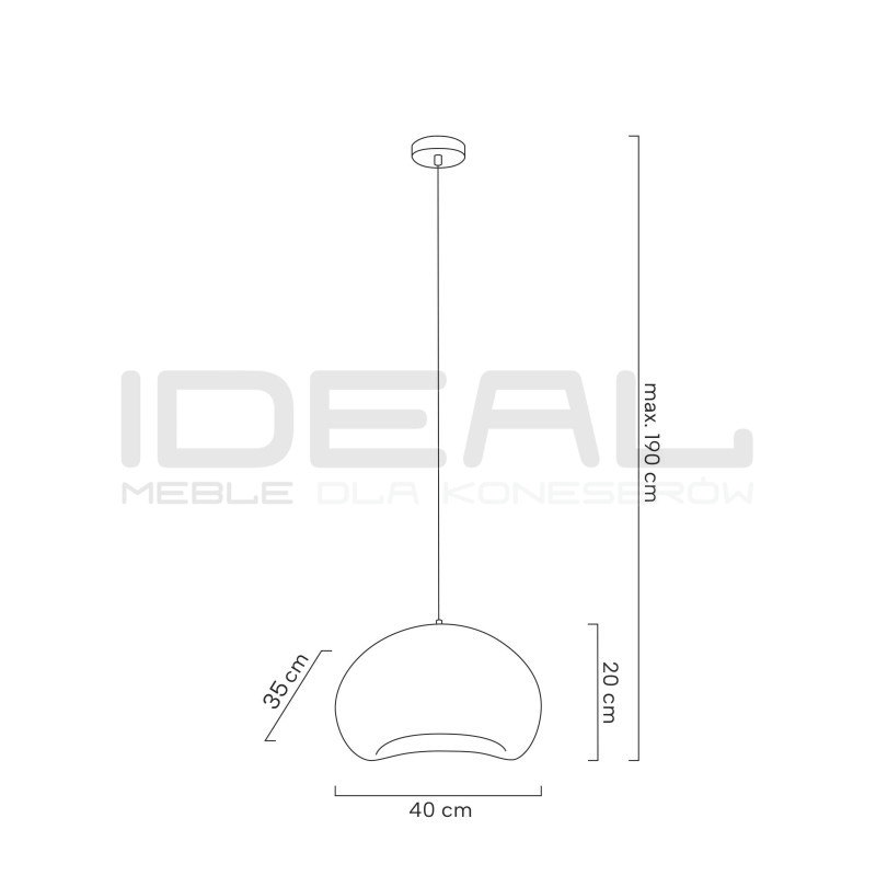 Lampa wisząca NEST 40 biała chmurka kamień