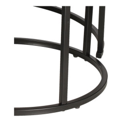 ZESTAW 2 STOLIKÓW okrągłych DOUBLE NATURALNE/CZARNE