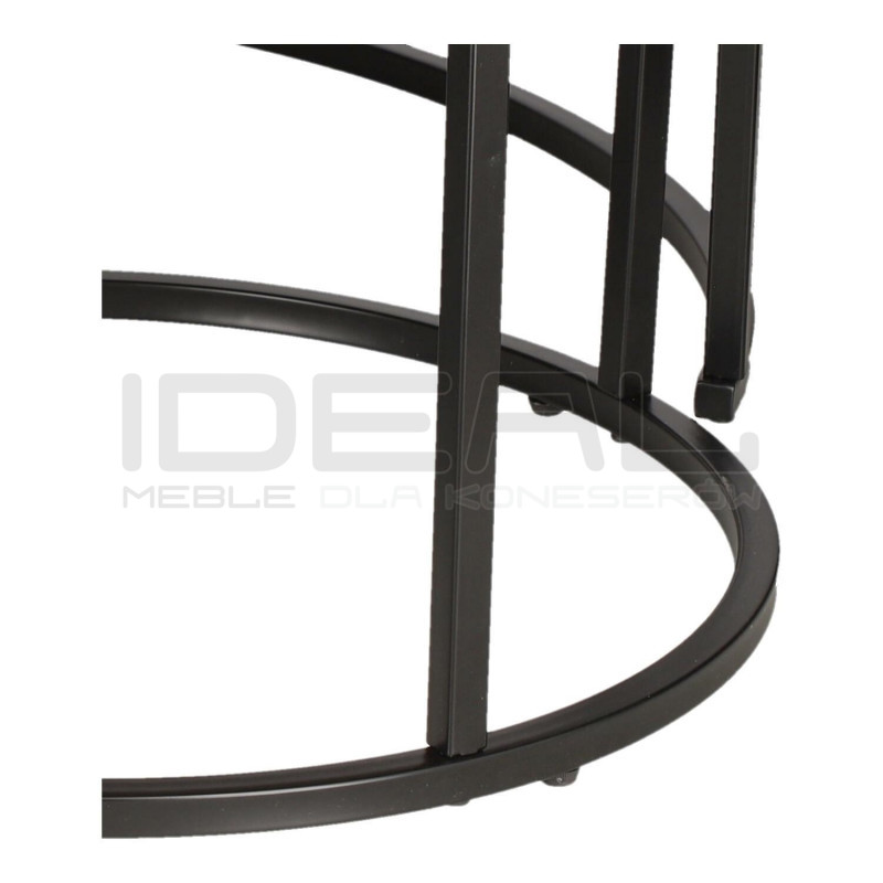 ZESTAW 2 STOLIKÓW okrągłych DOUBLE NATURALNE/CZARNE