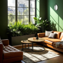 ZESTAW 2 STOLIKÓW okrągłych DOUBLE NATURALNE/CZARNE