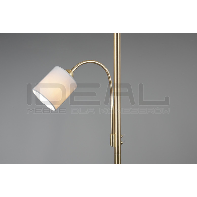 Lampa podłogowa podwójna Barc złota z kloszami