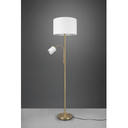 Lampa podłogowa podwójna Barc złota z kloszami