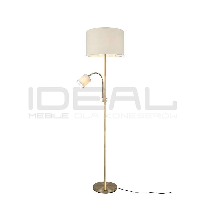 Lampa podłogowa podwójna Barc złota z kloszami