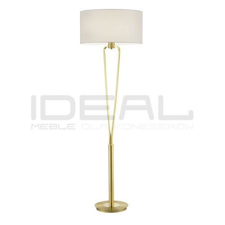 Lampa podłogowa Gracja złota podstawa biały klosz