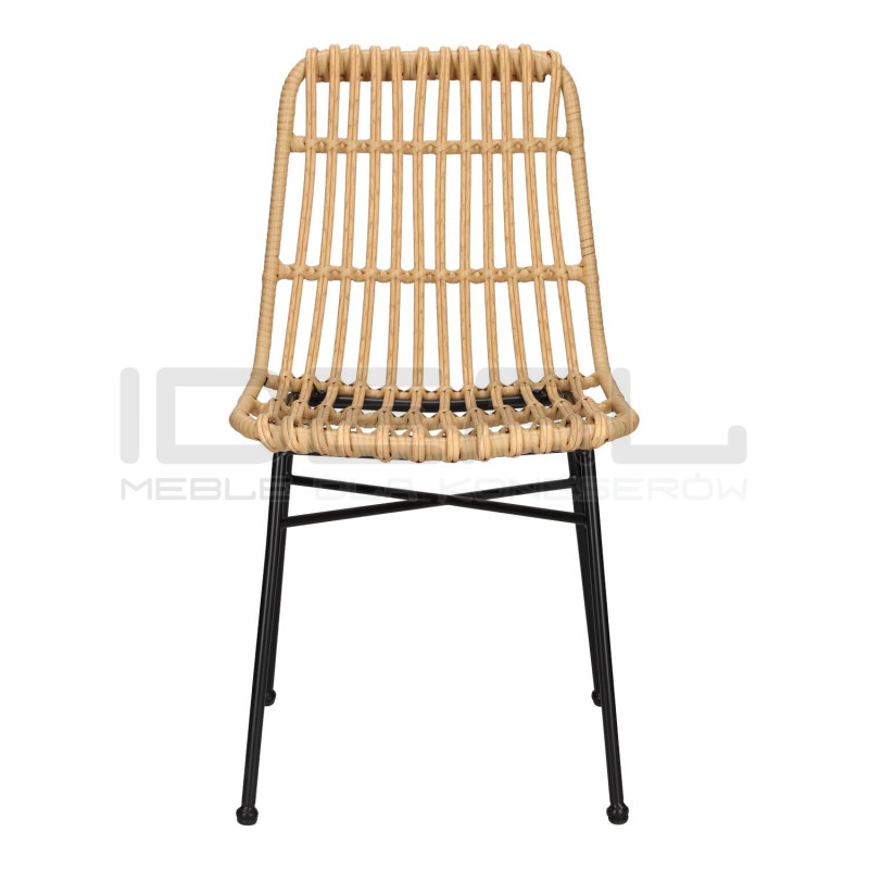 Krzesło Nature naturalne czarne nogi plecione technorattan