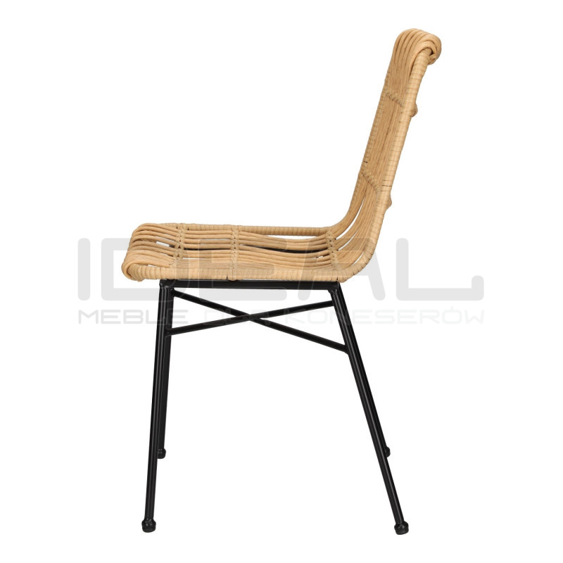 Krzesło Nature naturalne czarne nogi plecione technorattan