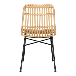 Krzesło Nature naturalne czarne nogi plecione technorattan