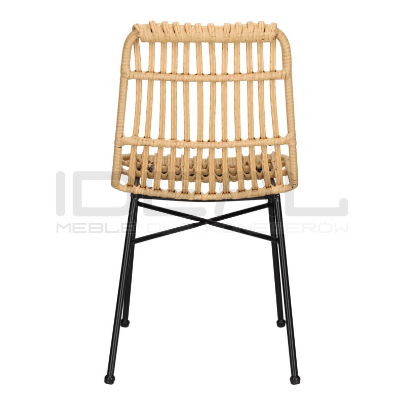 Krzesło Nature naturalne czarne nogi plecione technorattan