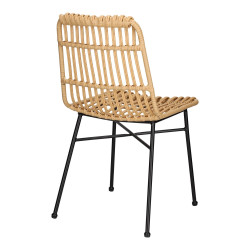 Krzesło Nature naturalne czarne nogi plecione technorattan