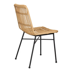 Krzesło Nature naturalne czarne nogi plecione technorattan