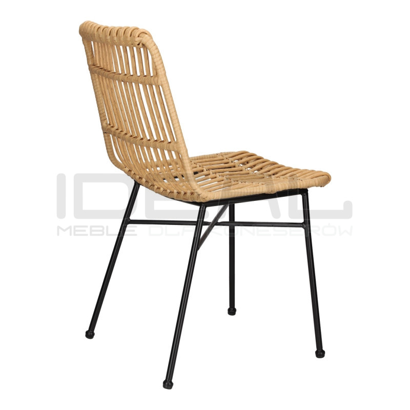 Krzesło Nature naturalne czarne nogi plecione technorattan