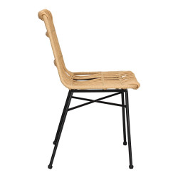 Krzesło Nature naturalne czarne nogi plecione technorattan