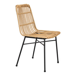 Krzesło Nature naturalne czarne nogi plecione technorattan